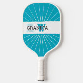 Cyan Best Opa jemals, Monogrammierte Carbon Fibre Pickleball Schläger (Rückseite)