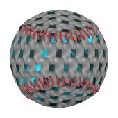 Cyan-Bild unter grauen Tellern, rechteckige Formen Baseball (Rückseite)