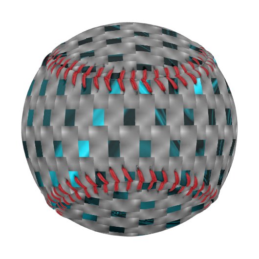 Cyan-Bild unter grauen Tellern, rechteckige Formen Baseball (Vorderseite)