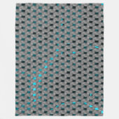 Cyan-Bild unter grauen Tellern, rechteckige Formen Fleecedecke (Vorderseite)