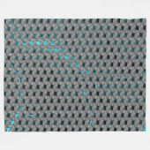 Cyan-Bild unter grauen Tellern, rechteckige Formen Fleecedecke (Vorderseite (Horizontal))