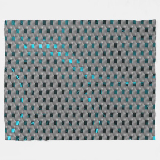 Cyan-Bild unter grauen Tellern, rechteckige Formen Fleecedecke (Vorderseite (Horizontal))