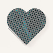 Cyan-Bild unter grauen Tellern, rechteckige Formen Notizblock (Vorderseite)