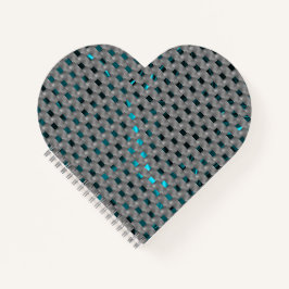 Cyan-Bild unter grauen Tellern, rechteckige Formen Notizblock