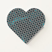 Cyan-Bild unter grauen Tellern, rechteckige Formen Notizblock (Rückseite)