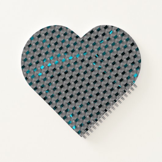 Cyan-Bild unter grauen Tellern, rechteckige Formen Notizblock (Rückseite)