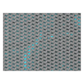 Cyan-Bild unter grauen Tellern, rechteckige Formen Tischdecke (Vorderseite (Horizontal))