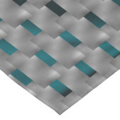 Cyan-Bild unter grauen Tellern, rechteckige Formen Tischdecke (Schrägansicht)