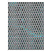 Cyan-Bild unter grauen Tellern, rechteckige Formen Tischdecke (Vorderseite)