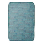 Cyan bis grau texturförmige mosaikförmige Ausschni Badematte (Vorderseite Vertikal)