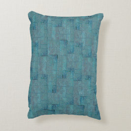 Cyan bis grau texturförmige mosaikförmige Ausschni Dekokissen