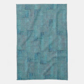 Cyan bis grau texturförmige mosaikförmige Ausschni Geschirrtuch (Vertikal)
