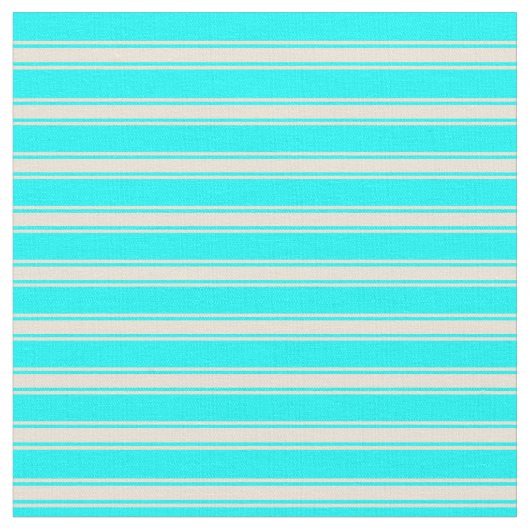 Cyan & Bisque Streifen/Linke Muster Stoff (Nahaufnahme)