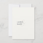 Cyan Black & Ivory Monogram Wedding RSVP (Rückseite)