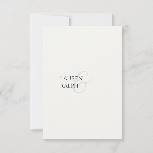 Cyan Black & Ivory Monogram Wedding RSVP (Rückseite)