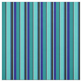 Cyan, Black, Light Blue, Türkis & Blue Lines Stoff (Muster)
