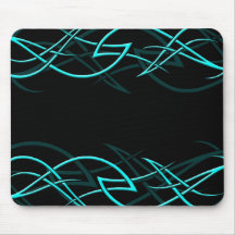 Cyan-blau auf schwarzer "Eleganz" Mousepad