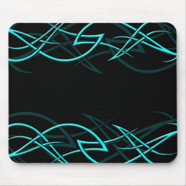 Cyan-blau auf schwarzer "Eleganz" Mousepad