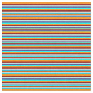 Cyan, Blau, Türkis, Dunkelrot, Dunkle Orange Linie Stoff