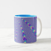 Cyan-blaue und lila windende Licht-Fraktal-Kunst Zweifarbige Tasse (VorderseiteRechts)