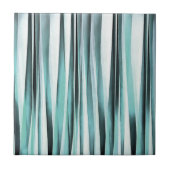 Cyan-blauer blauer Ozean Stripey zeichnet Muster Fliese (Vorderseite)