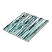 Cyan-blauer blauer Ozean Stripey zeichnet Muster Fliese (Seite)