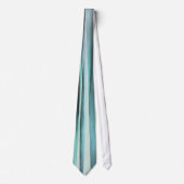 Cyan-blauer blauer Ozean Stripey zeichnet Muster Krawatte (Vorderseite)