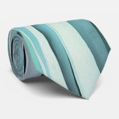 Cyan-blauer blauer Ozean Stripey zeichnet Muster Krawatte (Gerollt)