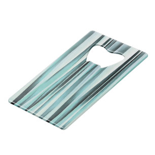Cyan-blauer blauer Ozean Stripey zeichnet Muster Kreditkarten Flaschenöffner