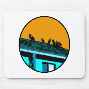 Cyan-blaues Gold der Bussard-O die MUSEUM Zazzle G Mousepad