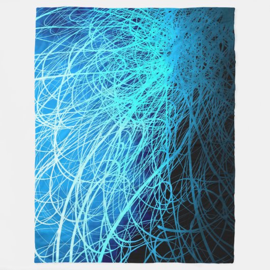 Cyan-blaues lineares Explosion2 - Fleece-Decke Fleecedecke (Vorderseite)