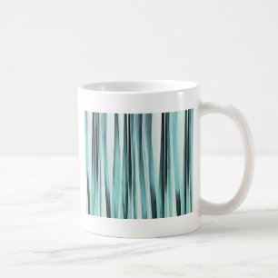 Cyan Blaues Ozean-Streifenlinien-Muster Kaffeetasse
