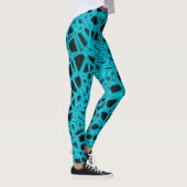Cyan-blaues schwarzes gotisches Kryptonite Leggings (Rechts)