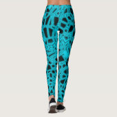 Cyan-blaues schwarzes gotisches Kryptonite Leggings (Rückseite)