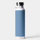 Cyan Blue and White Modern Monogram Bachelor Trinkflasche (Rechts)