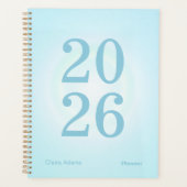 Cyan Blue Aura Big Year Planner Planer (Vorderseite)
