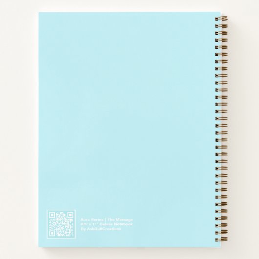 Cyan Blue Aura Message Notebook Notizblock (Rückseite)