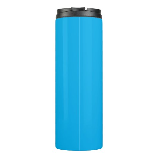 Cyan Blue Black Script Custom Thermal Tumbler Thermosbecher (Rückseite)