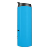 Cyan Blue Black Script Custom Thermal Tumbler Thermosbecher (Nach rechts gedreht)