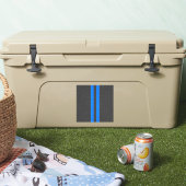 Cyan Blue Carbon Fibre Racing Stripes Aufkleber (Kühler)