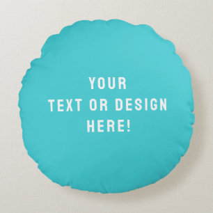 Cyan-Blue Custom Round Pillows - einzigartig und s Rundes Kissen