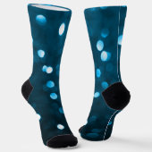 Cyan Blue Funkelnd Bokeh Abstrakt Socken (Gewinkelt)