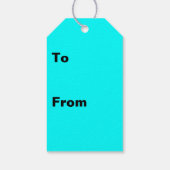 Cyan Blue Green Turquoise Solid Color Geschenkanhänger (Rückseite)