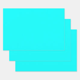 Cyan Blue Green Turquoise Solid Color Geschenkpapier Set