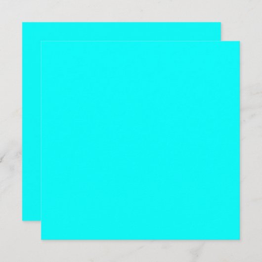Cyan Blue Green Turquoise Solid Color Karte (Vorne/Hinten)