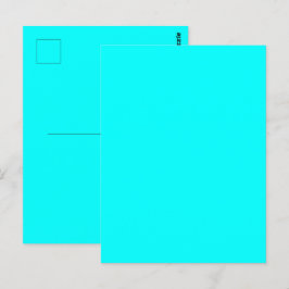 Cyan Blue Green Turquoise Solid Color Postkarte