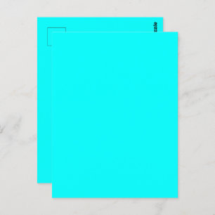 Cyan Blue Green Turquoise Solid Color Postkarte