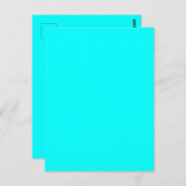 Cyan Blue Green Turquoise Solid Color Postkarte (Vorne/Hinten)