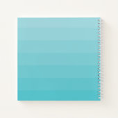 Cyan Blue Shades Horizontal Stripes Monogram Notizblock (Rückseite)