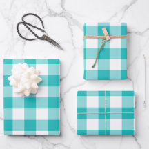 Cyan Blue und White Gingham Karo Kariert